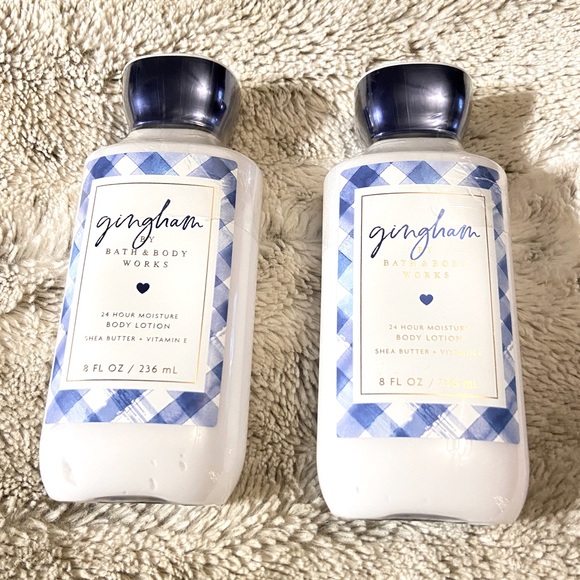 Bath & Body Works Other - Bath & Body Works Gingham Shea Butter and Vitamin E Moisturizing Body Lotion Set